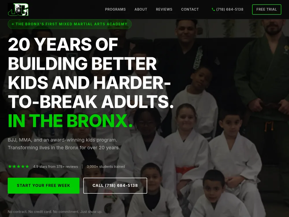 Jungle Gym Bronx new Pressure Built website