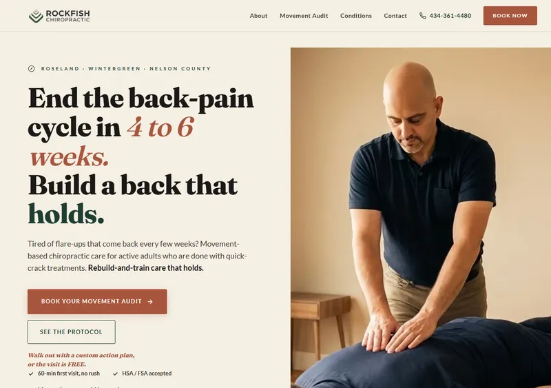 Rockfish Chiropractic website