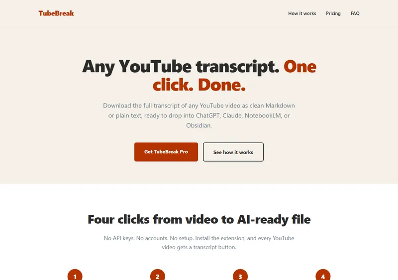 TubeBreak SaaS website